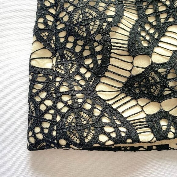 DIANE VON FURSTENBERG DANIELLA BEIGE BLACK LACE SHEATH DRESS - 6 - Picture 9 of 10